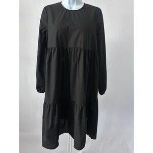 Gap Maternity Sz: S Black Long Sleeve Mini Dress Boho Cottage Preppy  (b55)